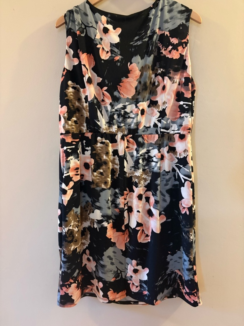 Cleo Black Floral Cowl Neck Midi Dress, Sz XXL. - Picture 9 of 14